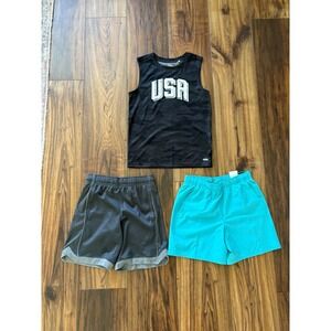 Boys' DSG 3-Piece Bundle – Black Camo Tank + 2 Pairs of Shorts – Size Medium